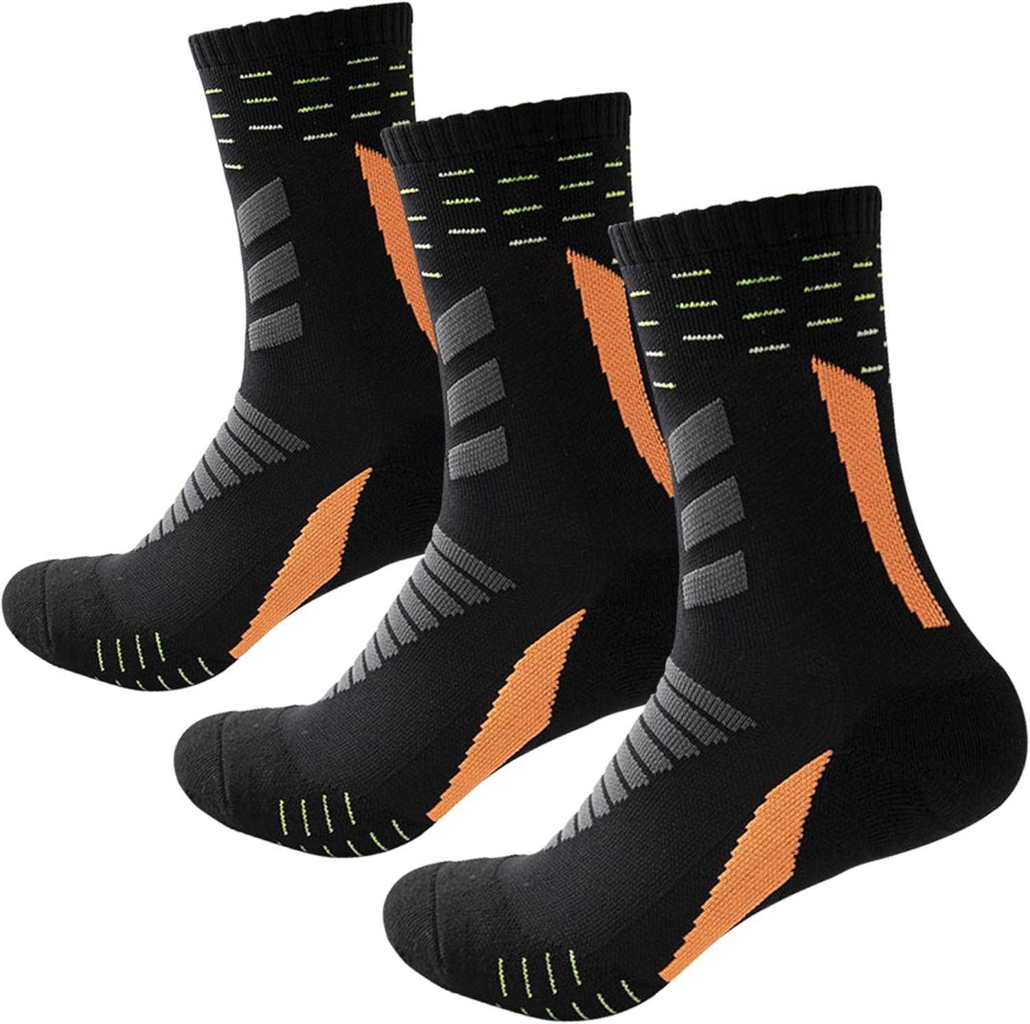 Dress Cici Athletic Cushion Quarter Socks for Men, Nylon Half Crew Training Socks, Basketball Running Hiking Socks (3 Pack)