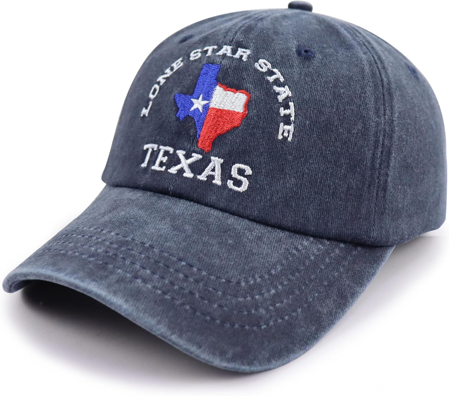 Texas Flag Hats for Men Women,Funny Adjustable Cotton Embroidered Lone Star State Baseball Cap - Black image number 4