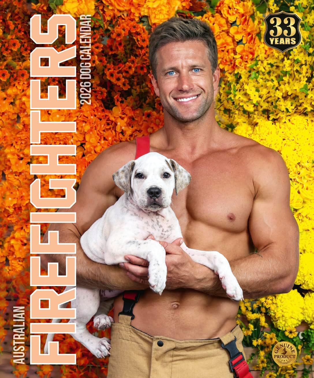 Australian Firefighters Calendar 2026 &ndash; Sexy Firefighters with Dogs &ndash; Charity Support, Wall Calendar, Ideal Gift, Dog Lovers & Firefighter Fans