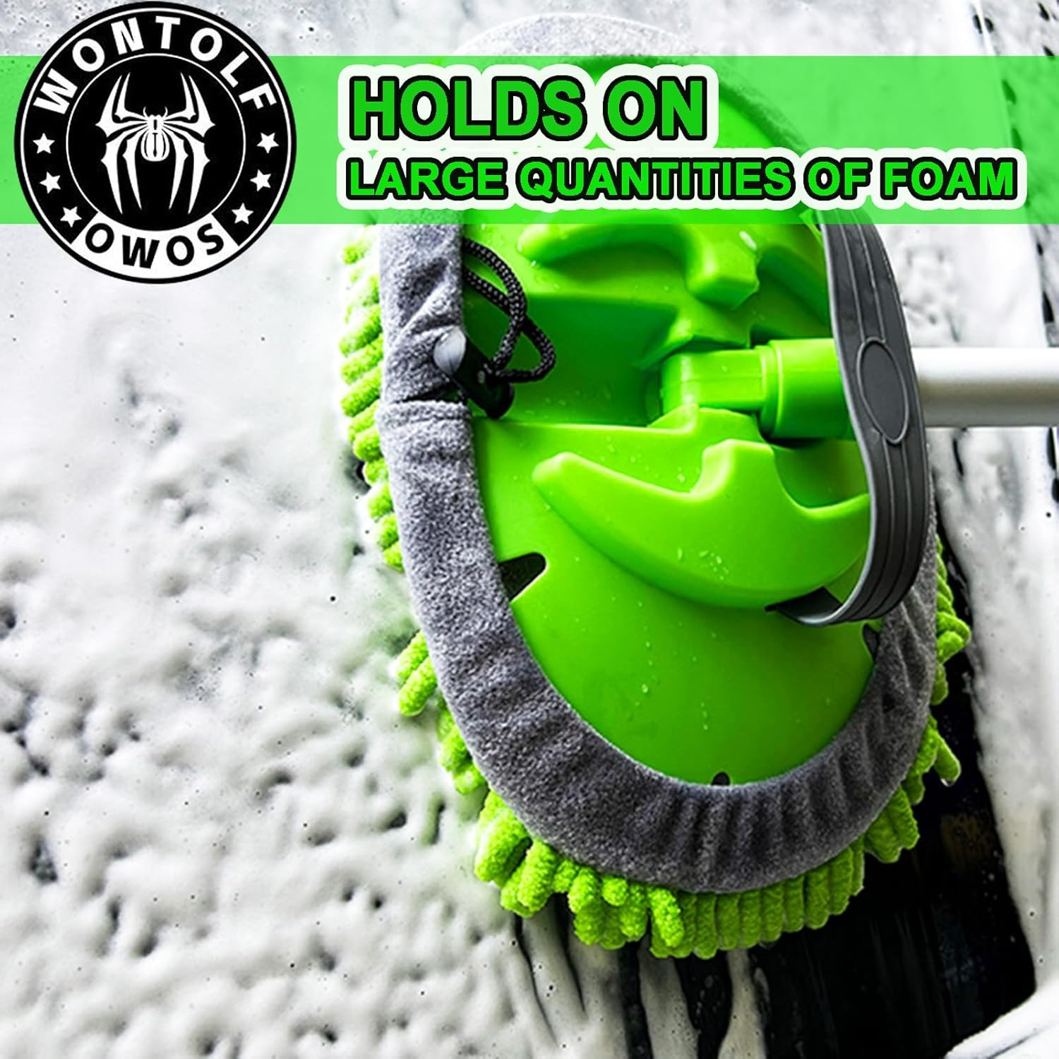 Wontolf 62'' Car Wash Brush with Long Handle Chenille Microfiber Car Wash Mop Car Washing Brush Cleaning Kit Car Wheel Tire Brush Microfiber Towels Cleaning Cloth for Cars RV Truck Boat 9PCS image number 4