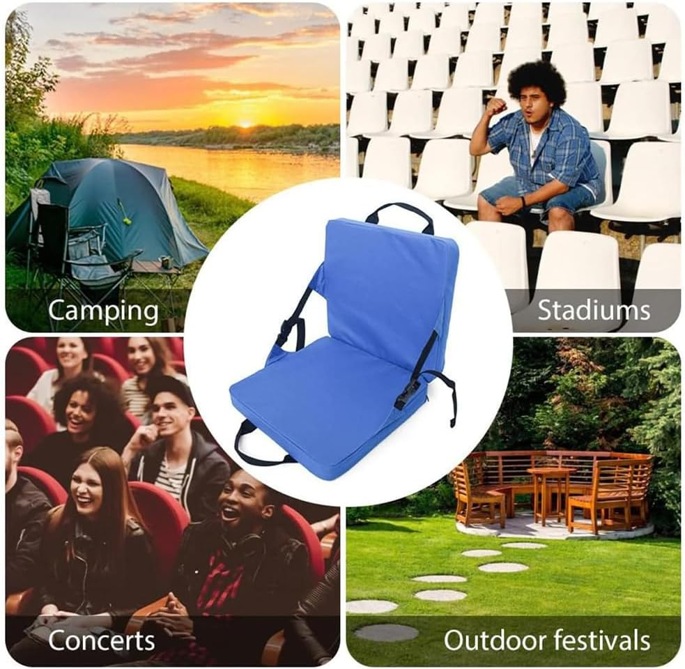 Folding Stadium Cushion,Outdoor Padded Floor Chair,Comfortable Outdoor Padding,Thickened Cushion,Mat with Backrest,Portable Floor Mats,For Camping,Picnic,Stadium image number 1