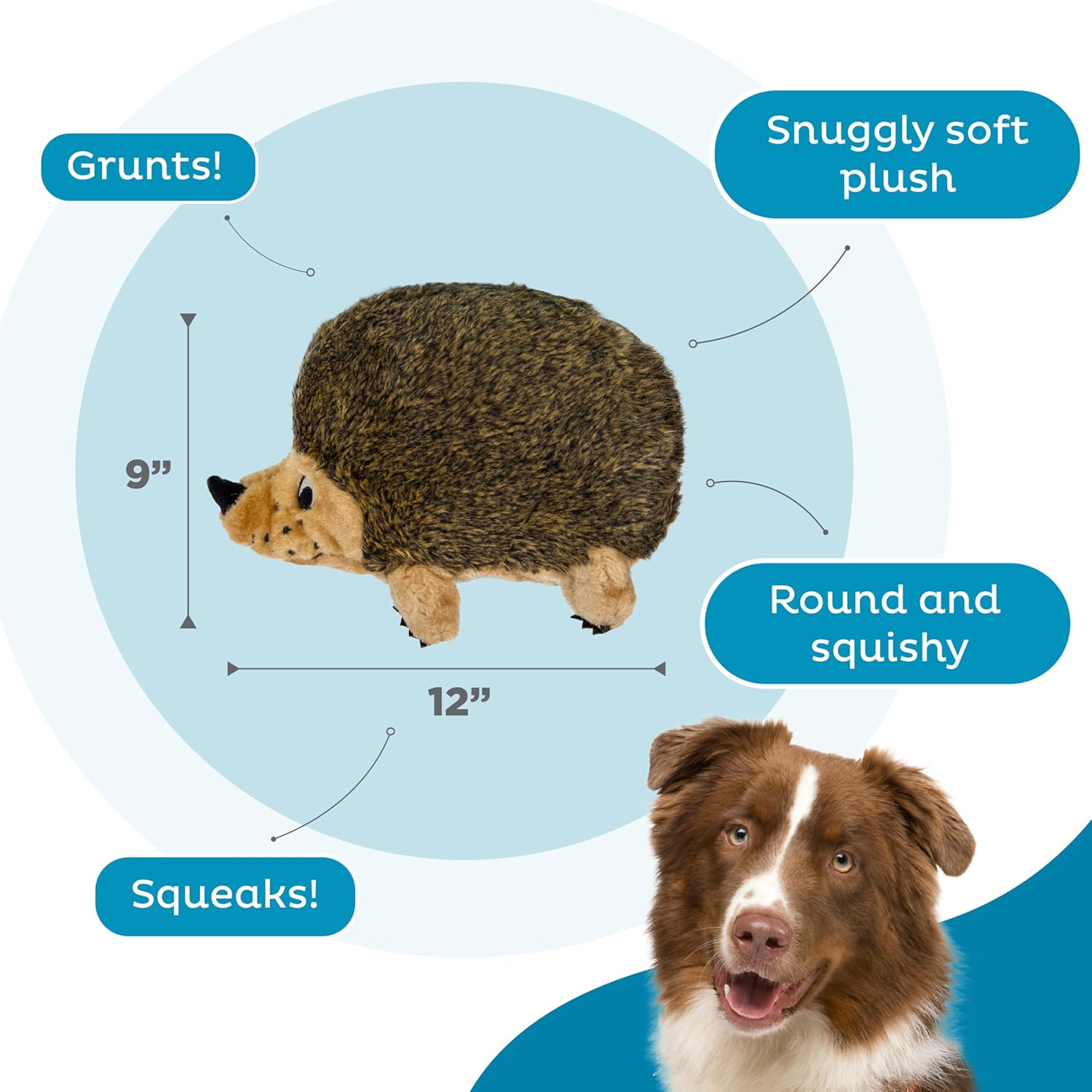 Outward Hound Hedgehogz Squeak and Grunt Dog Toy image number 2