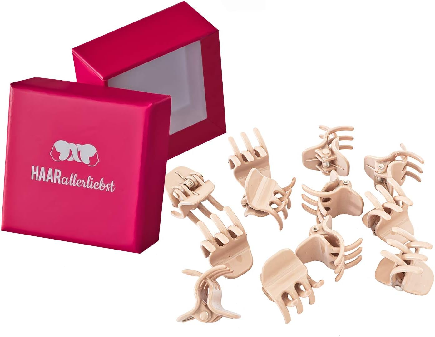 Haarallerliebst&reg; Orchid Small Hair Clips, 2 Cm, Silver Mini Hair Clips in Box, Small Hair Clip, Hair Clips, Hair Accessories, Small Clips for Girls and Women