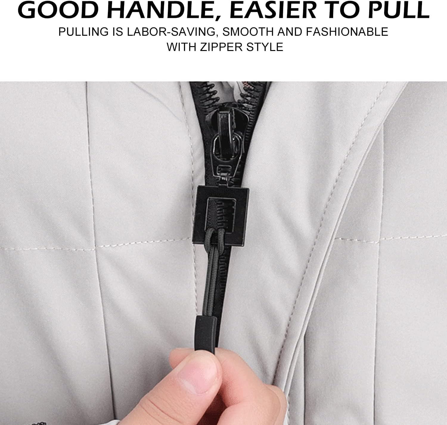 BOROLA 20Pcs Durable PVC Nylon Zipper Extension Pulls Replacement Zipper Pulls for Bags, Jackets, Purses, Backpacks Colorful Zipper Nylon Cord(Black) image number 4