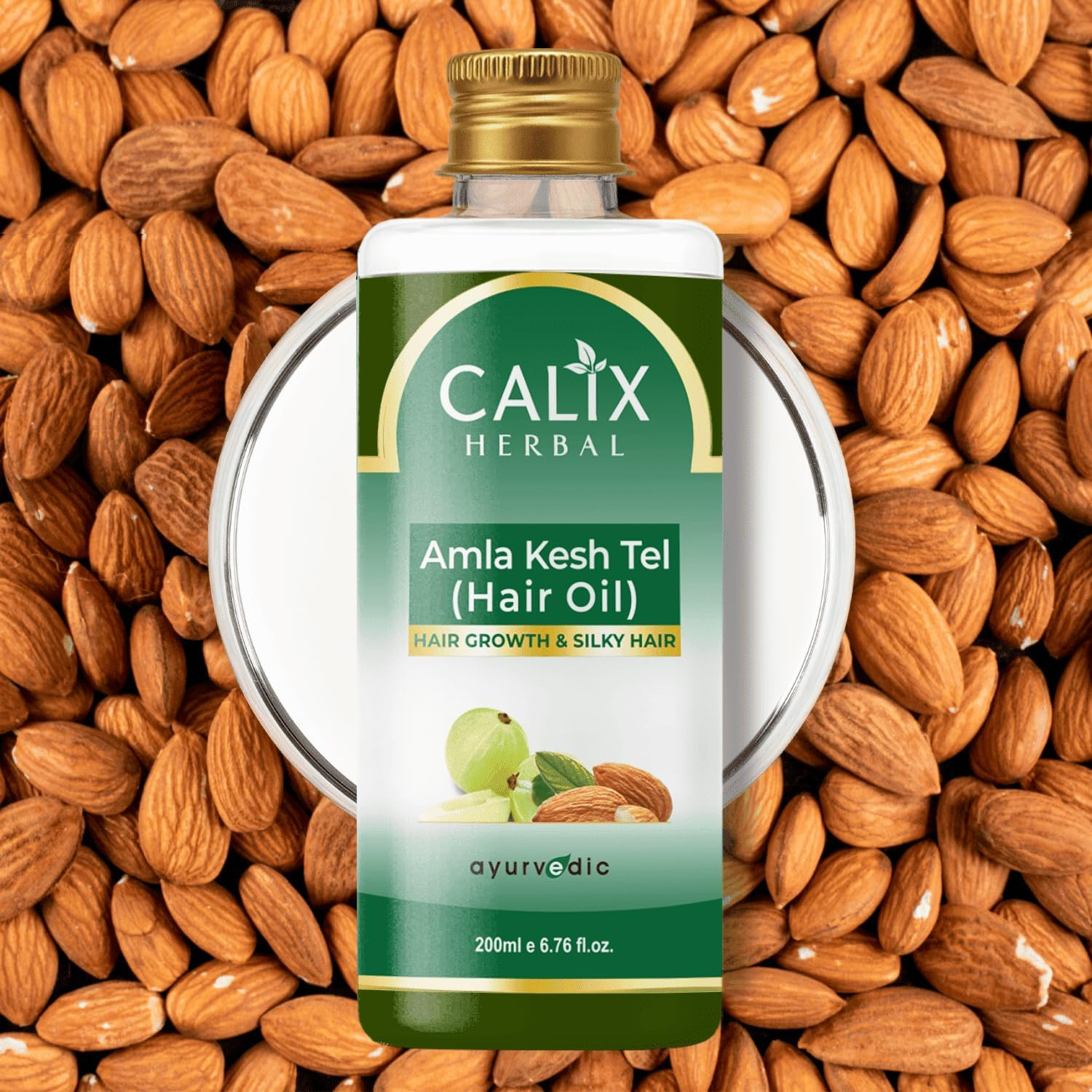 Calix Herbal Organic & Ayurvedic Amla Kesh Tel (Hair Oil) - Prevents Hair Fall, Improve Hair Growth, Nourishes Dull & Dry Hair for Men & Women &ndash; 200 Ml image number 1