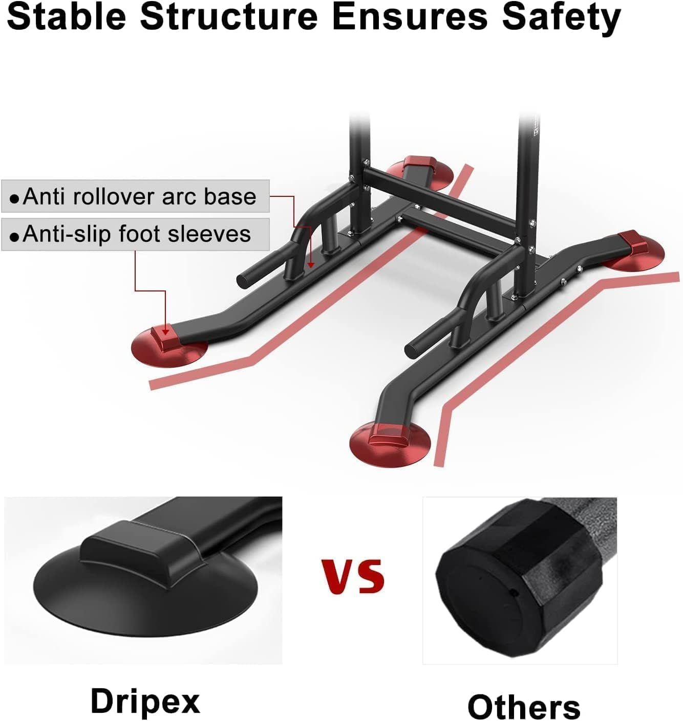 Fitbliss Power Tower, Dip Station Pull up Bar for Home Adjustable Height Multifunctional Home Strength Training Fitness Exercise Equipment, Simple Installation, Durable Home Fitness Equipment - Luxury Model image number 6