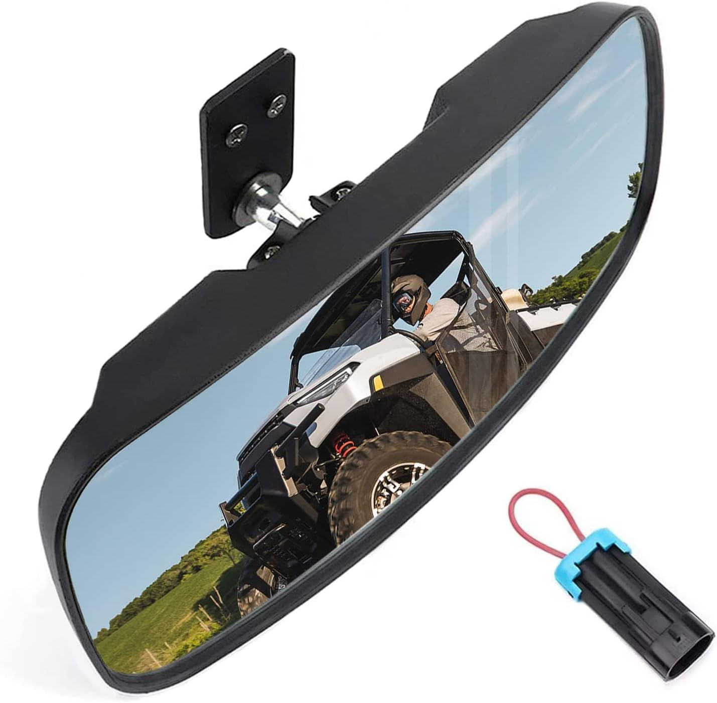 KEMIMOTO UTV Rear View Mirror Compatible with Polaris Ranger 500 570 900 XP 1000 Xp/Crew 2017-2025 with Factory Drop down Mounting Tab, UTV Panoramic Rear View Mirror OEM #2879969 image number 5