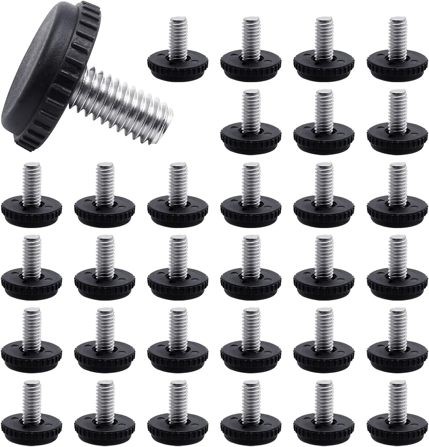 Litoexpe 5/16&rdquo;-18 Stainless Steel Screw Furniture Leveling Feet, Adjustable Patio Furniture Levelers for Table and Chair Legs, 12-Pack image number 3