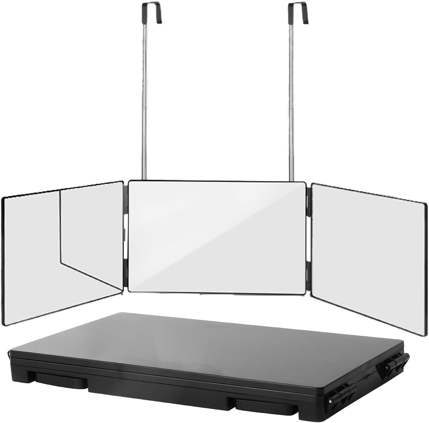 3 Way Mirror, 360 Mirror for Self Hair Cutting, Adjustable Trifold Barber Mirror to Cut Your Own Hair, Tri Fold Haircut for Men and Women with Protable Height Adjustable (3-Way-Mirror-Au)