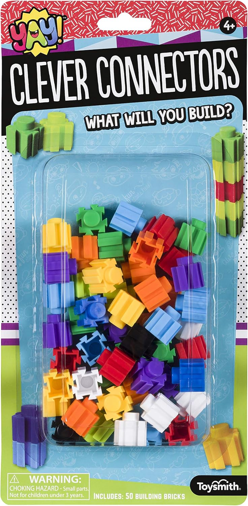 Toysmith Clever Connecters Building Blocks, Includes 50 Bricks image number 5