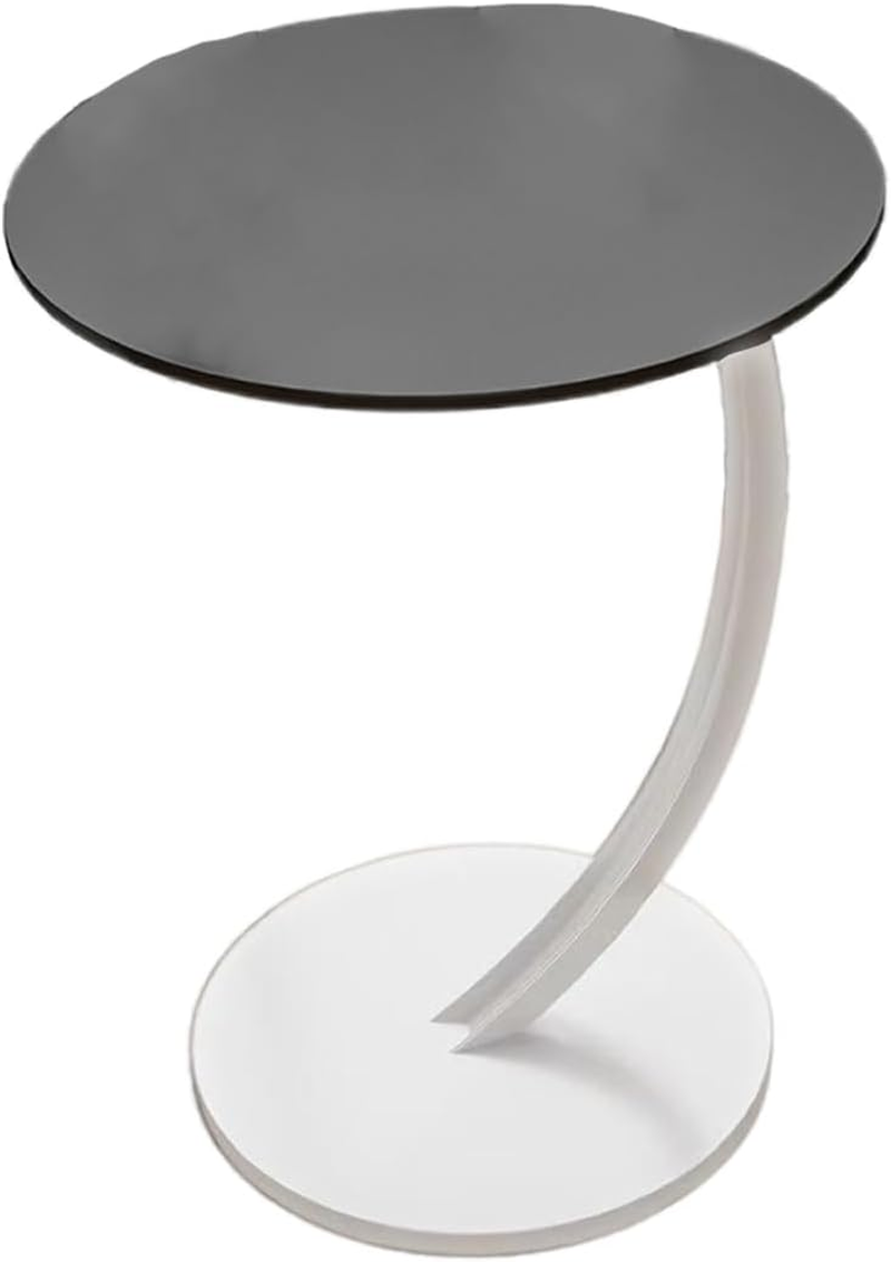AIMALL 1Pc round Coffee Table 11.8X23.6X15.7 Inch Minimalist Side Table with Rounded Corners and Metal Frame for Living Room or Bedside Storage