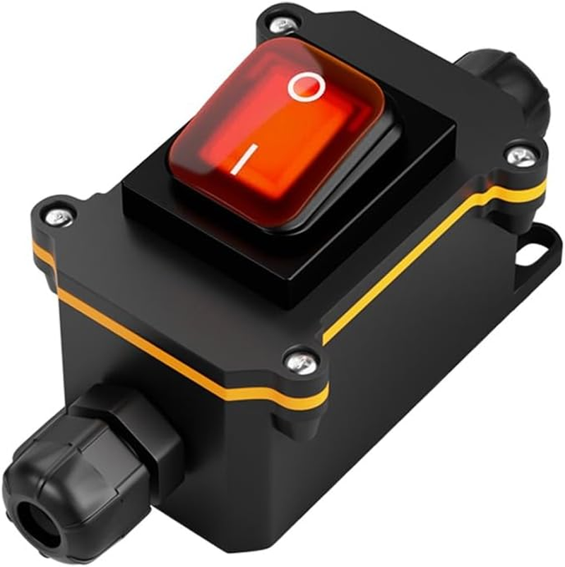 1 Pcs 4 Pin Marine Waterproof DPST Rocker Switch-Box Toggle Switch 30A Heavy Duty 12V-24V LED Illuminated, for Boat, Car, Yacht Control (Red)