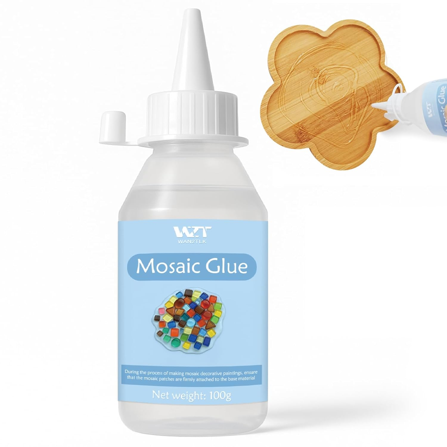 Mosaic Glue 100Ml, Clear Mosaic Tiles Glue, Non-Toxic & Water Resistant, Mosaic Adhesive Suitable for All Surfaces image number 3