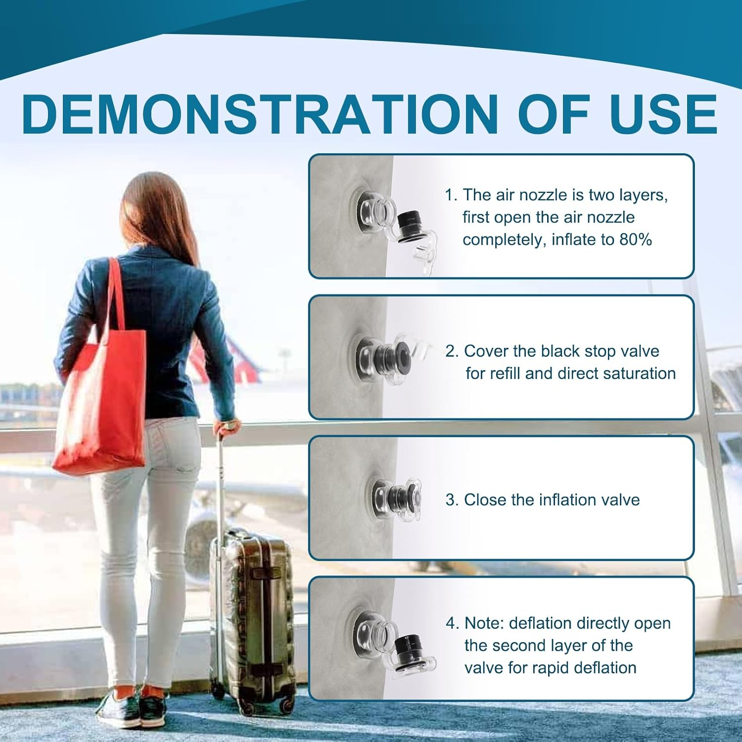 ZYODUOB Inflatable Leg Pillow, Wedge Pillow for Sleeping, Portable Wedge Pillow, Improve Circulataion and Reduce Swelling, for Sleeping, Recovery, Pregnant (Grey) - Grey image number 5