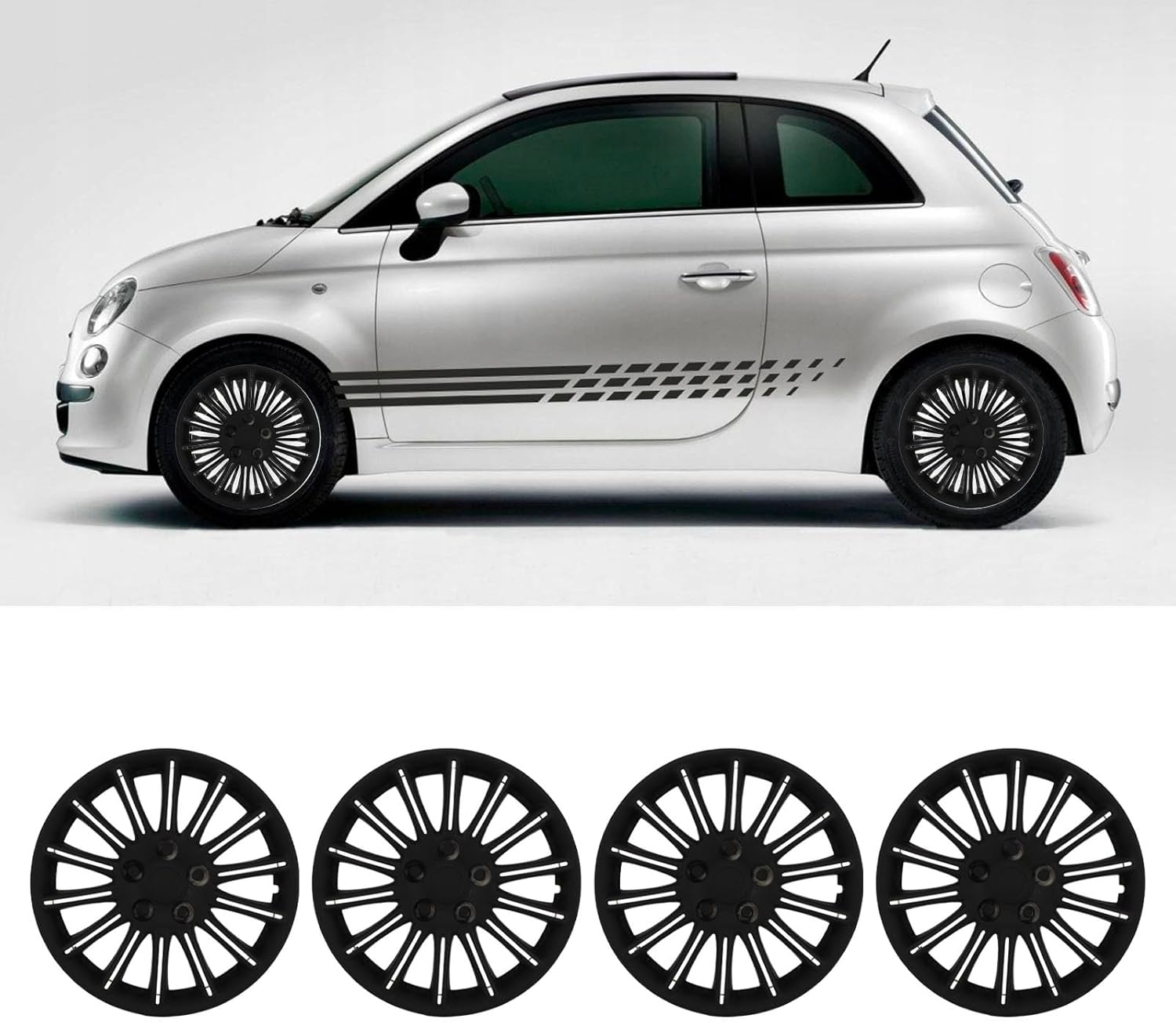 4PCS 14In Sporty Snap on Wheel Hub Cap, Universal Protective Hubcap for Cars Trucks Fits Most 14In Steel Wheels, Universal Hubcap, Snap on Car Truck SUV Hub Cap image number 6