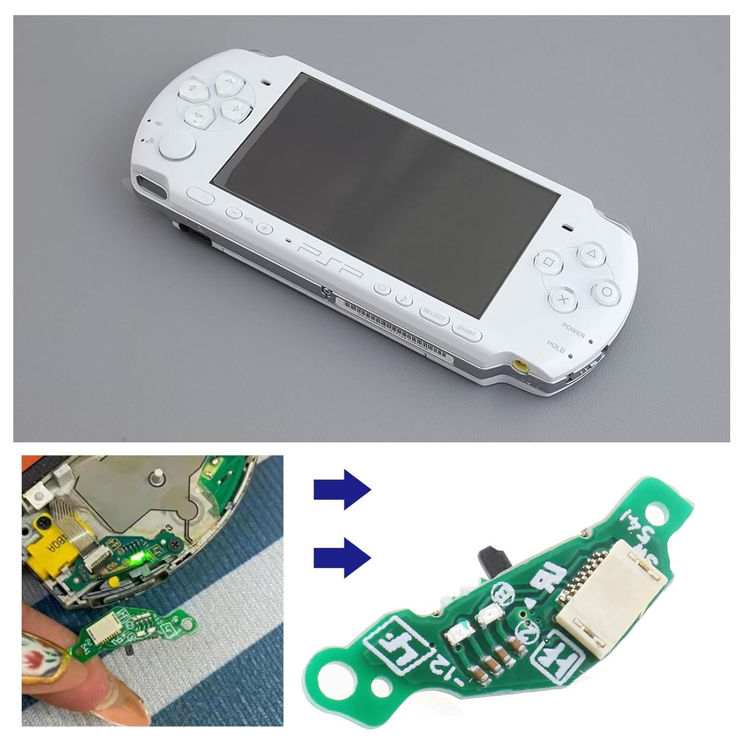 ON off Power Switch Circuit Board Replacement PCB Board Console on off Switch Repair Part Compatible with Sony PSP 3000 3001 3004 Console image number 4