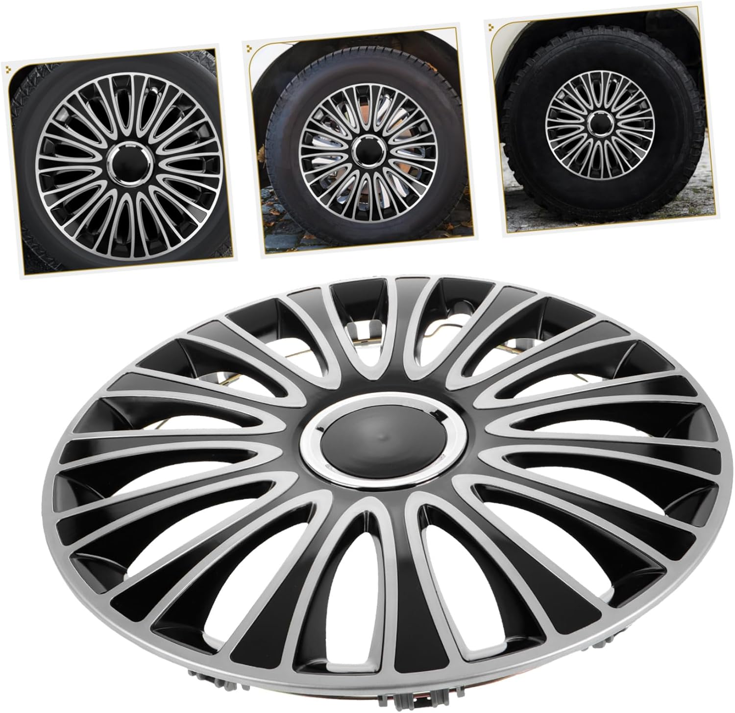 ULTECHNOVO Car Wheel Rim Cover Decorative Easy Install Protects Wheel from Scratches and Dust image number 5