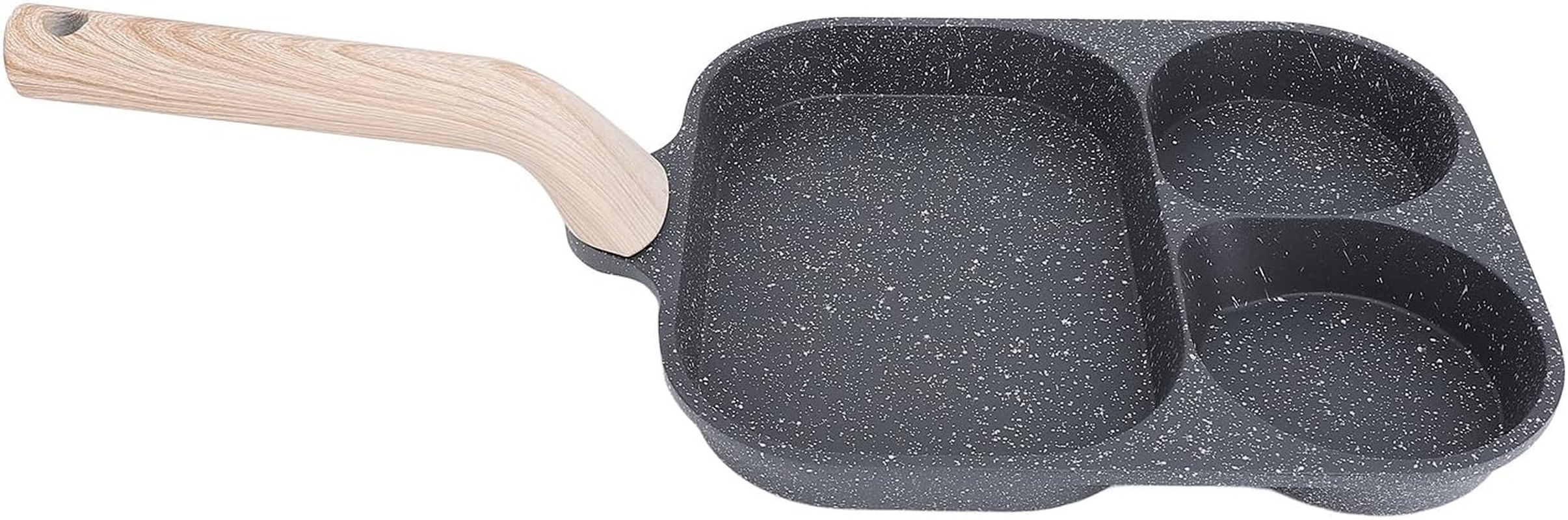 Multi Fuctional Pancake Pan - Stick Proof Egg Frying Pan & Steak Pan 2-In-1 with 2 Omelette Area + 1 Steak Section & Heat Resistant Handle for Breakfast (Double Bottom) - Double Bottom image number 6