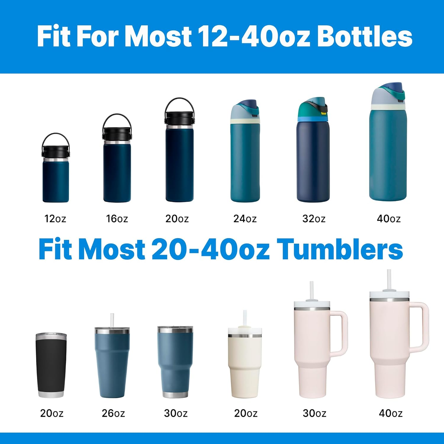 Bluwing Water Bottle Handle with Strap Compatible with Owala, Stanley Cup, Hydro Flask - Fits Most 12-40Oz Bottles - Christmas Daisy Green image number 5