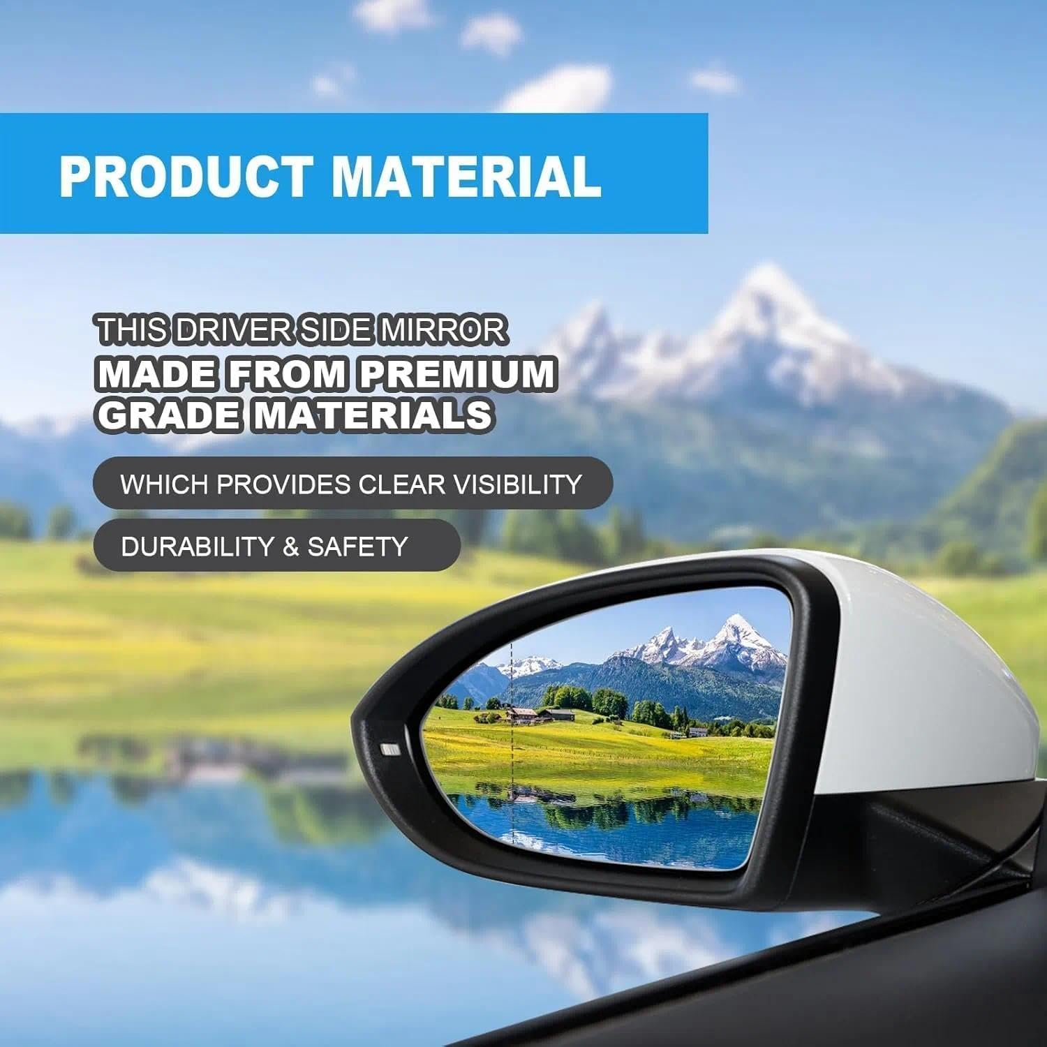 Left Heated Side Mirror Glass, Compatible with Volkswagen Golf, GTI, Jetta, R, and More, Heated Function for Clear Vision, Easy Installation image number 2