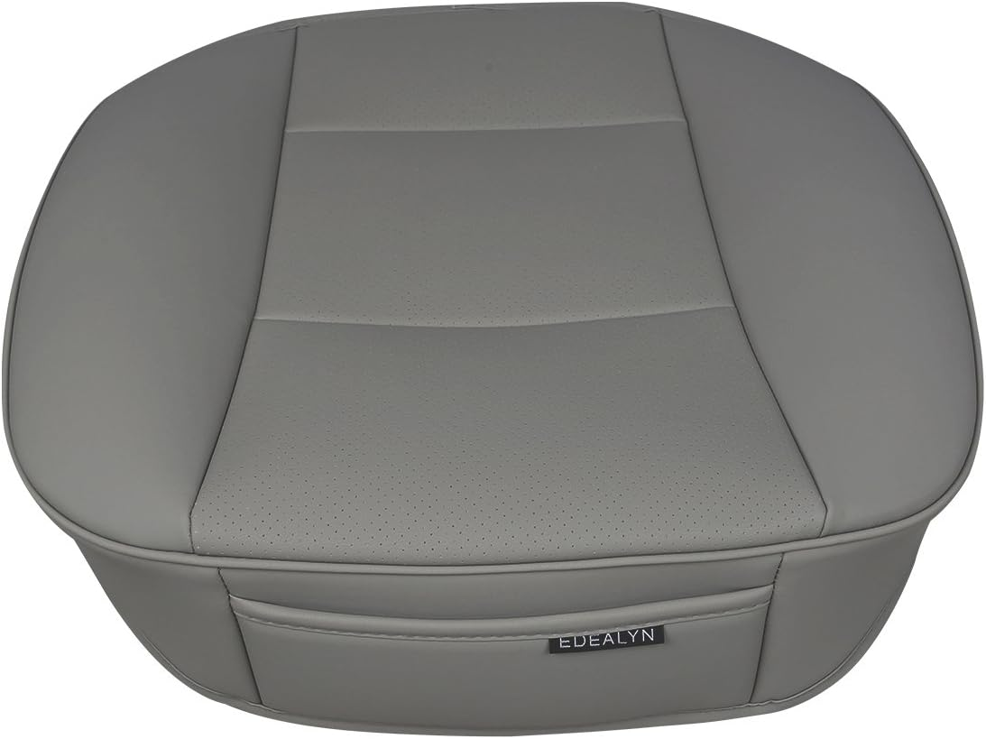 Ultra-Luxury PU Leather Car Seat Cushion Car Seat Cover for Most Four-Door Sedan&Suv,Single Seat without Backrest 1Pcs(W20.5&times; D21&times;T 0.35 Inch) (3D - Gray) image number 3