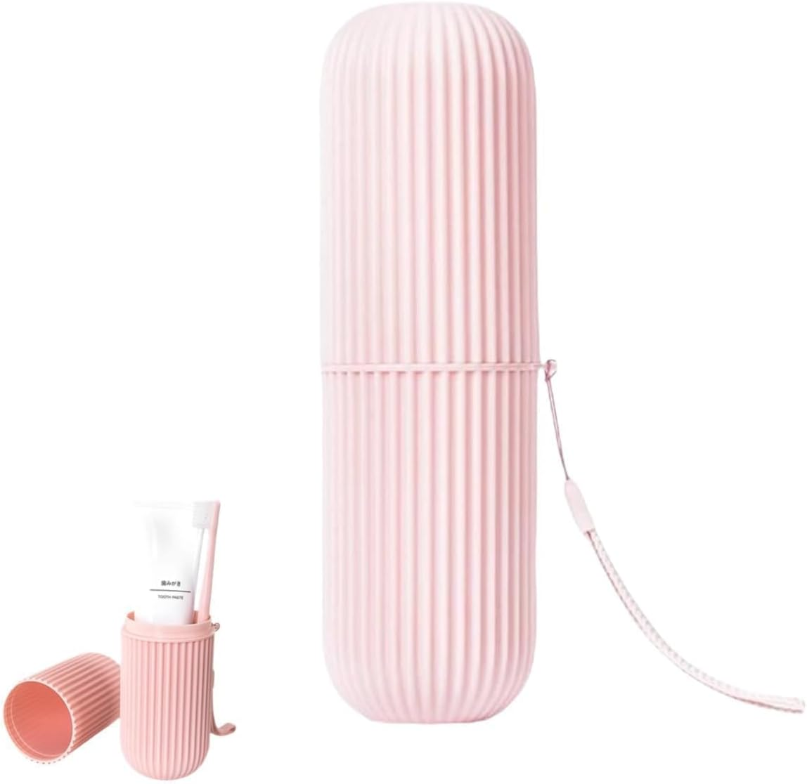 Toothbrush Travel Case, Portable Toothbrush Cup Case Box Container Plastic Travel Toothbrush Case Toothbrush Holders for Traveling(White)