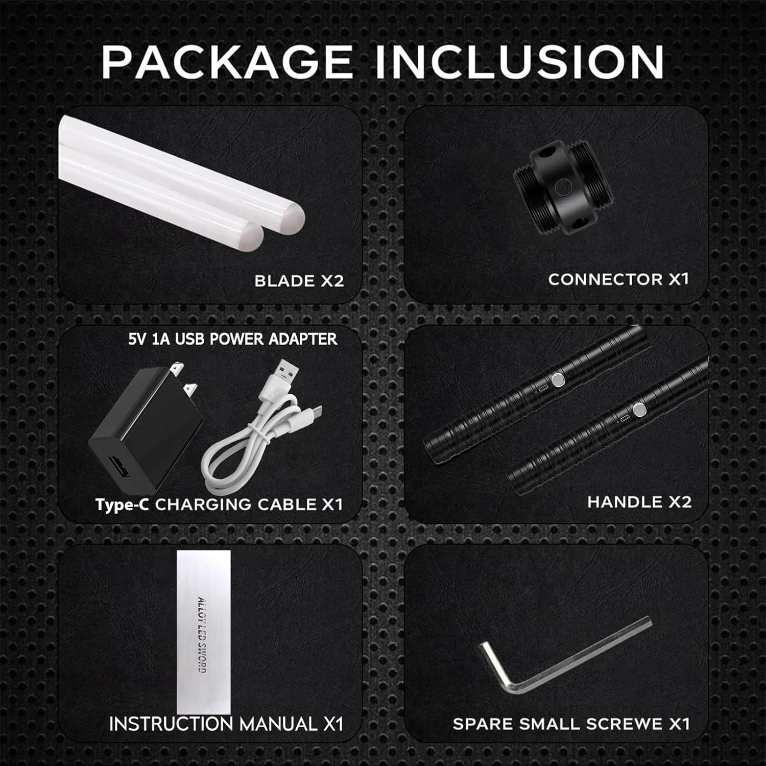 Lightsaber 2 Pack Metal Hilt Light Saber RGB 7 Colors Changeable 2 in 1 Dueling Lightsaber Rechargeable Light Sabers for Adults & Kids Halloween Cosplay (Black) image number 2