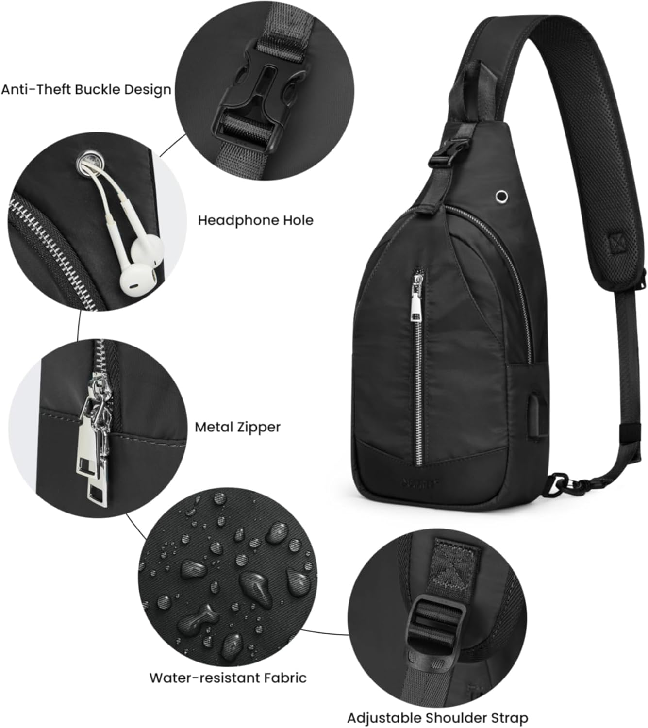 G4Free Sling Bag Backpack Chest Shoulder Bag Hiking Daypacks Crossbody Gym Daypack for Outdoor Walking Travel Men Women image number 4