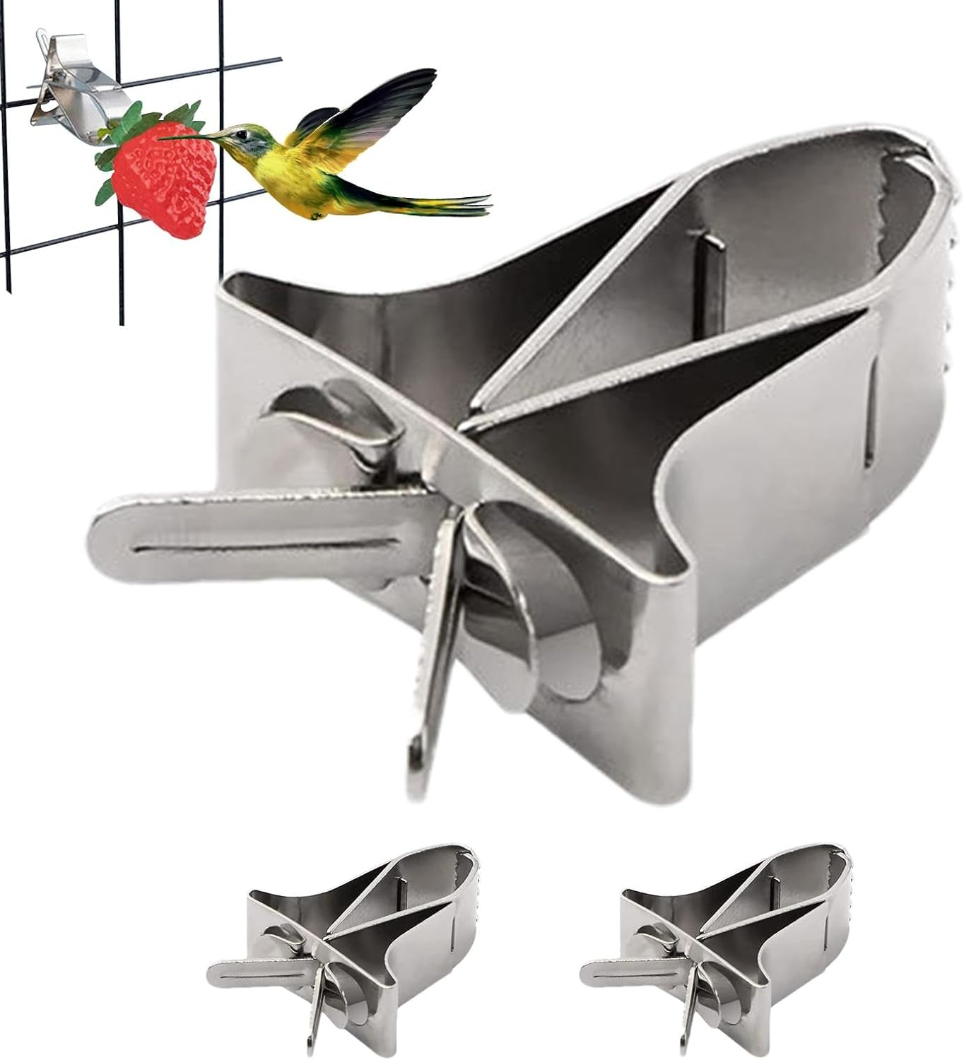 Bird Cage Food Holder, Parakeet Feeder Food Holder, Fruit Fork, Fruit Vegetable Skewer, Small Animal Feeders Stainless Steel for Parrots, Cockatiel, Budgie image number 1