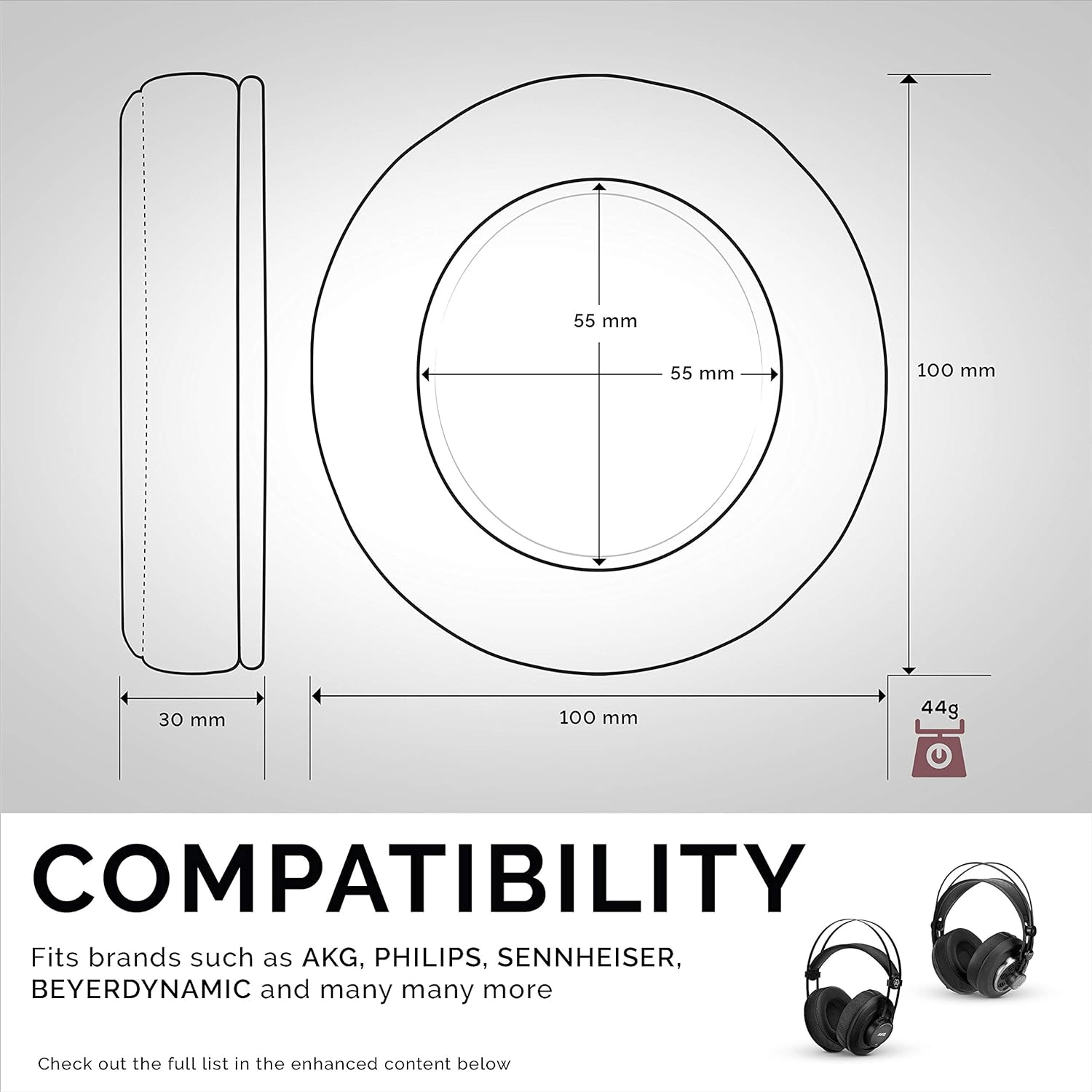 BRAINWAVZ round Memory Foam Earpads - Suitable Many Large Headphones - Steelseries, HD668B, ATH, AKG K553, Hifiman, ATH, Philips, Fostex, Sony Ear Pad & More (Perforated Black) image number 2