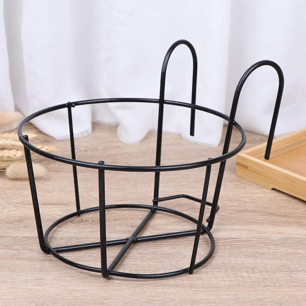 Veumoie 4Pcs Hanging Railing Flower Pot Holders Plant Iron Racks Fence Metal Potted Stand Mounted Balcony Baskets Small image number 3