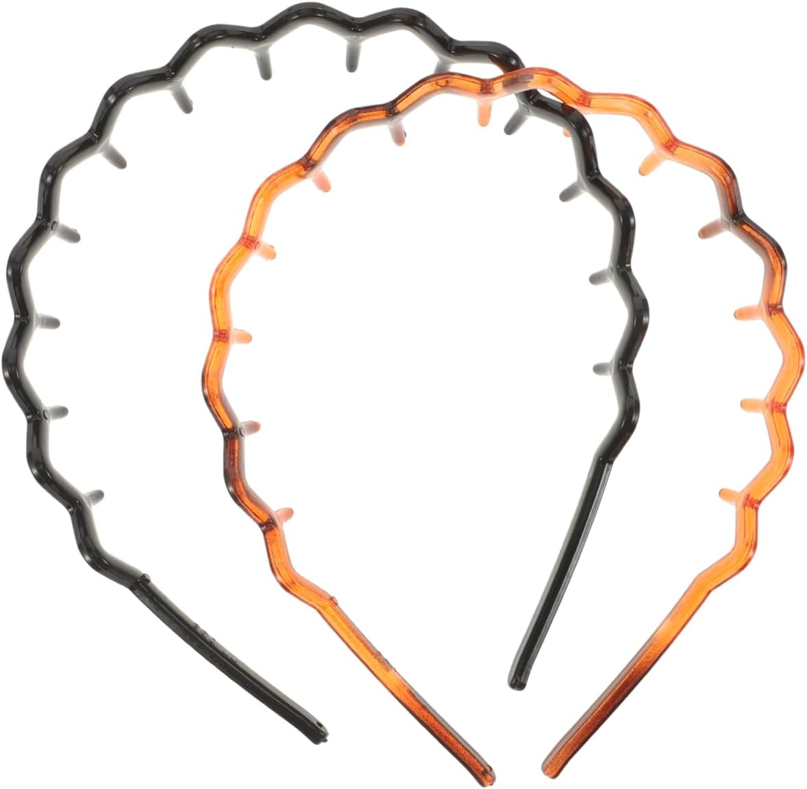 CIYODO Zigzag Headband for Women - Unisex Zigzag Wavy Hair Band - Simple Comb with Teeth - Wavy Hair Hoop Set - 2 Pieces Wavy Headband