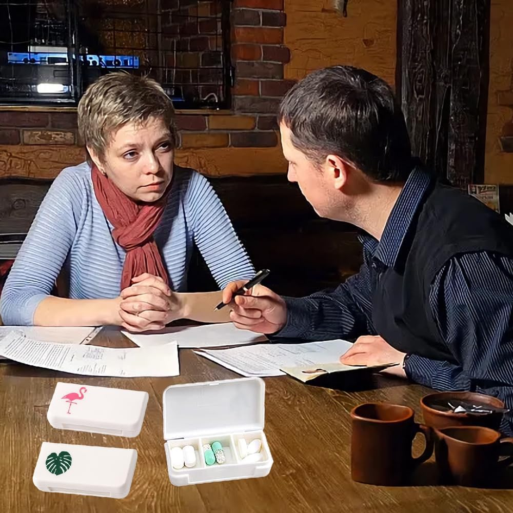 3 Pack Daily Pill Organizer, 3 Compartments Portable Pill Case Travel Pill Organizer,Pill Box for Purse Pocket to Hold Vitamins,Cod Liver Oil,Supplements and Medication image number 3