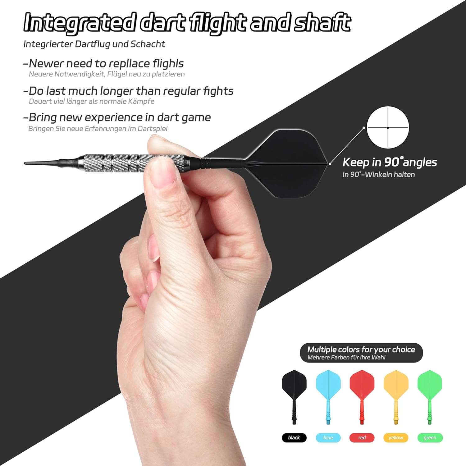 Cyeelife One Piece Dart Shafts and Dart Flights, Dart Accessories Dart Shafts and Flights, Dart Accessories, Set of 3 - Blue-2Ba image number 2