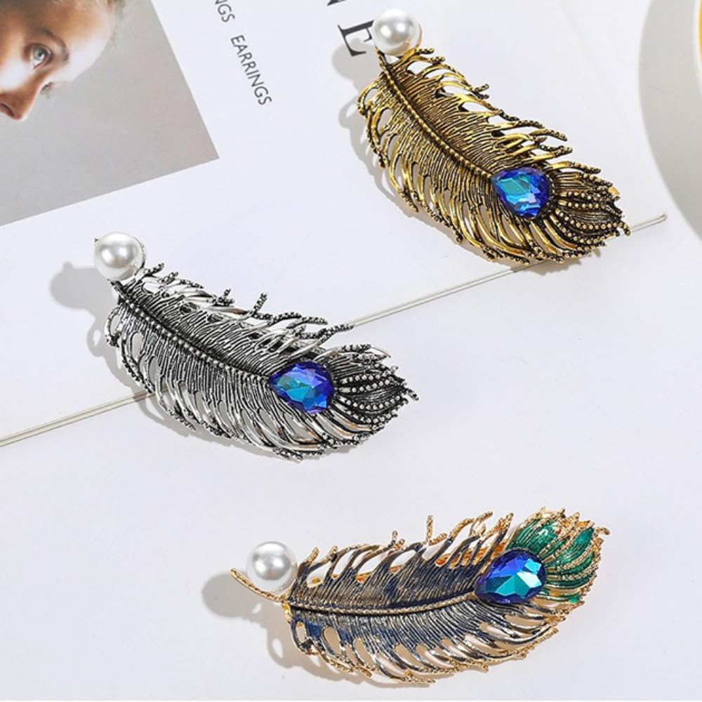 Women'S Metal Hair Pin, Hair Clip, Spring Clip, Hair Clip, Spring Clip, Women Vintage Hair Pin, Non-Slip Hair Accessories, Headpiece for Daily Wear, Silver A image number 3