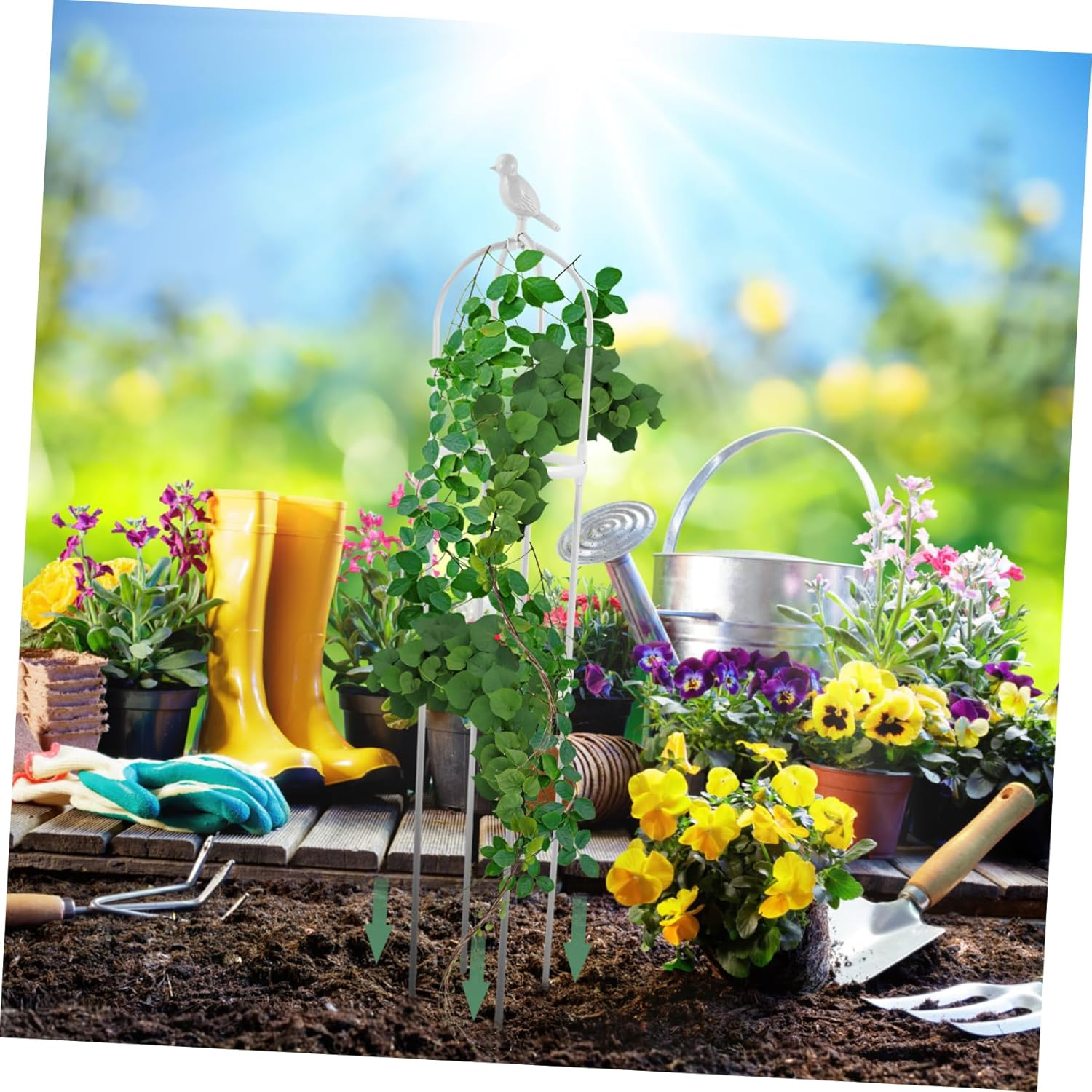 Milisten Plant Climbing Pergola for Garden Shelves Indoor Plant Trellis Gardening Vine Support Rack Weather-Resistant - Black image number 3