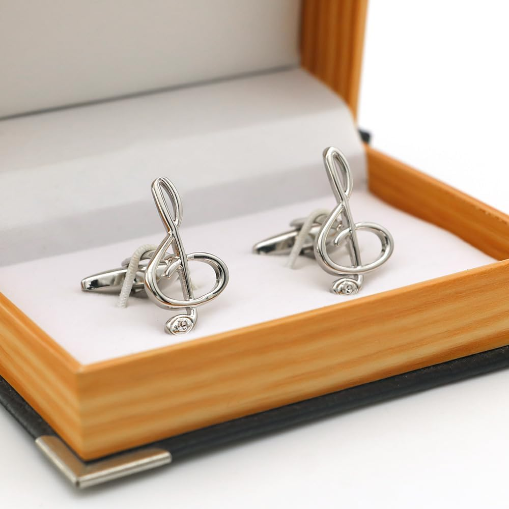 Treble Clef Music Cufflinks with Presentation image number 1