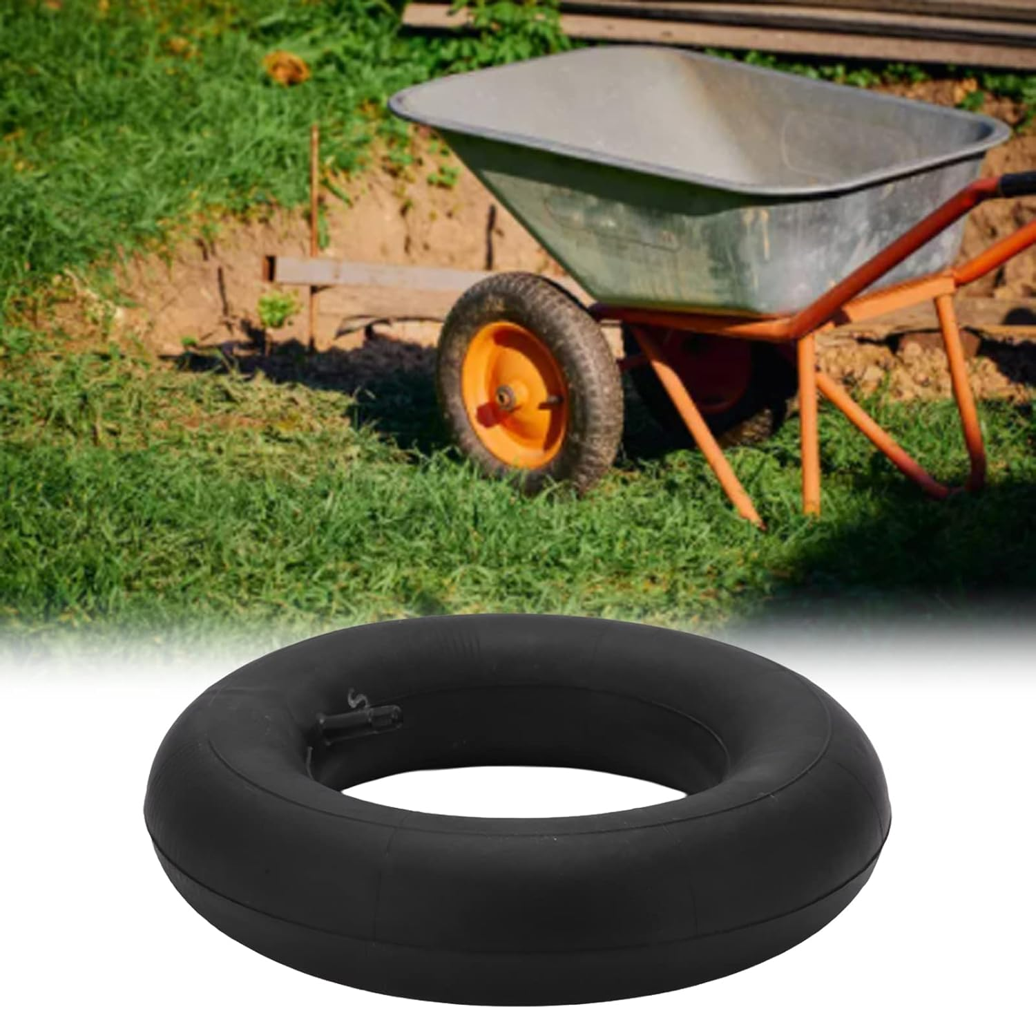 3.50/4.00‑6 Inner Tube with Straight Valve, Rubber Lawn Mower Tire Tubes, Replacement Inner Tube for Wheelbarrows, Mowers, Hand Trucks and Yard Trail Car