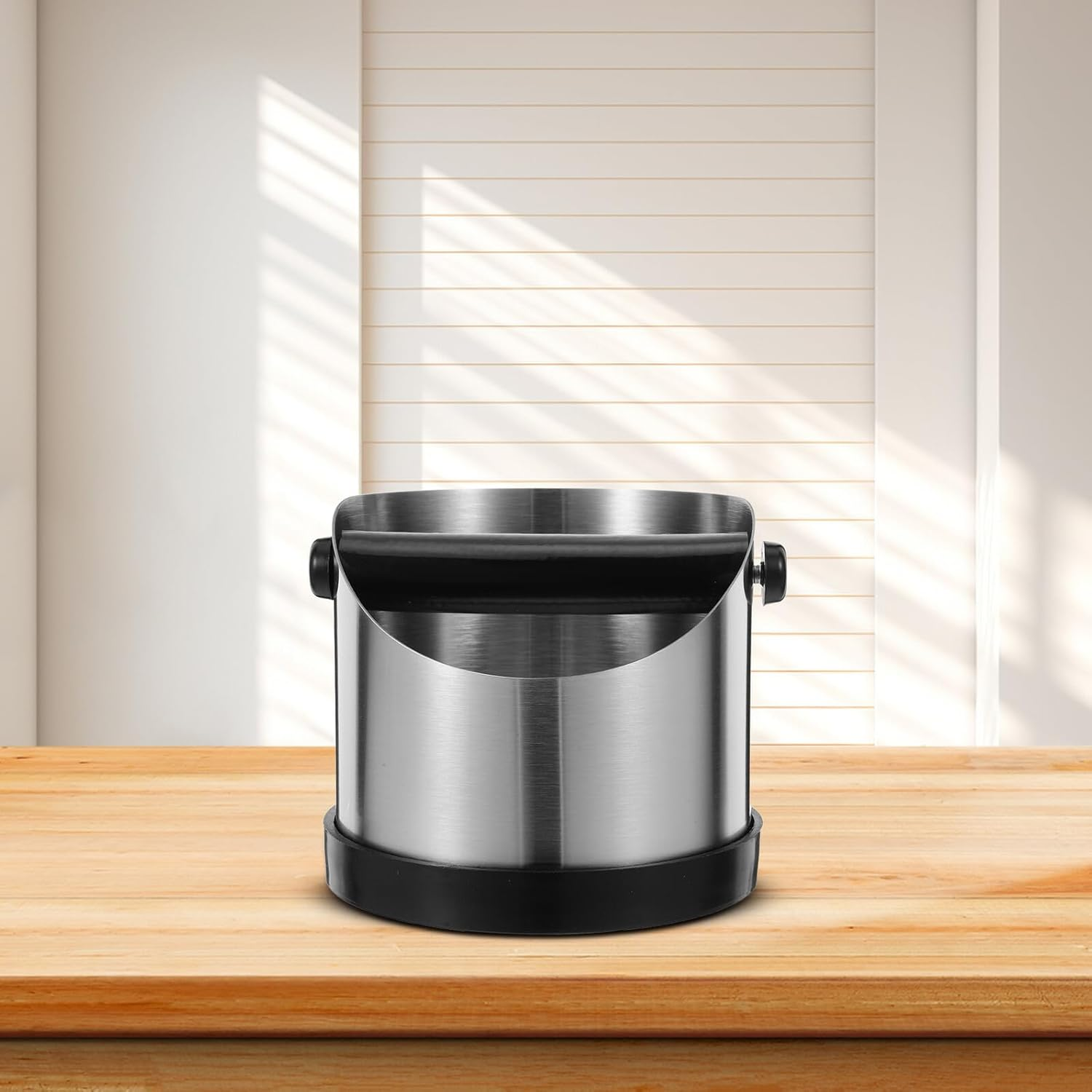 HOLIDYOYO Stainless Steel Coffee Ground Knock Box 580Ml with Handle, Espresso Grounds Container for Coffee Machine, Tea Dregs Bin for Kitchen Use image number 2