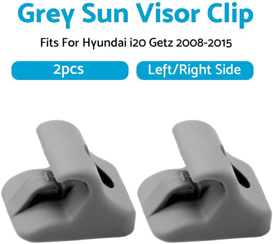 MAX COOL 2X Grey Interior Sun Visor Clips LH/RH Side Sun Visor Retainer Support Hook Clips Replacement Suitable for Hyundai I20 Getz 08-2015 Visor Clip image number 3