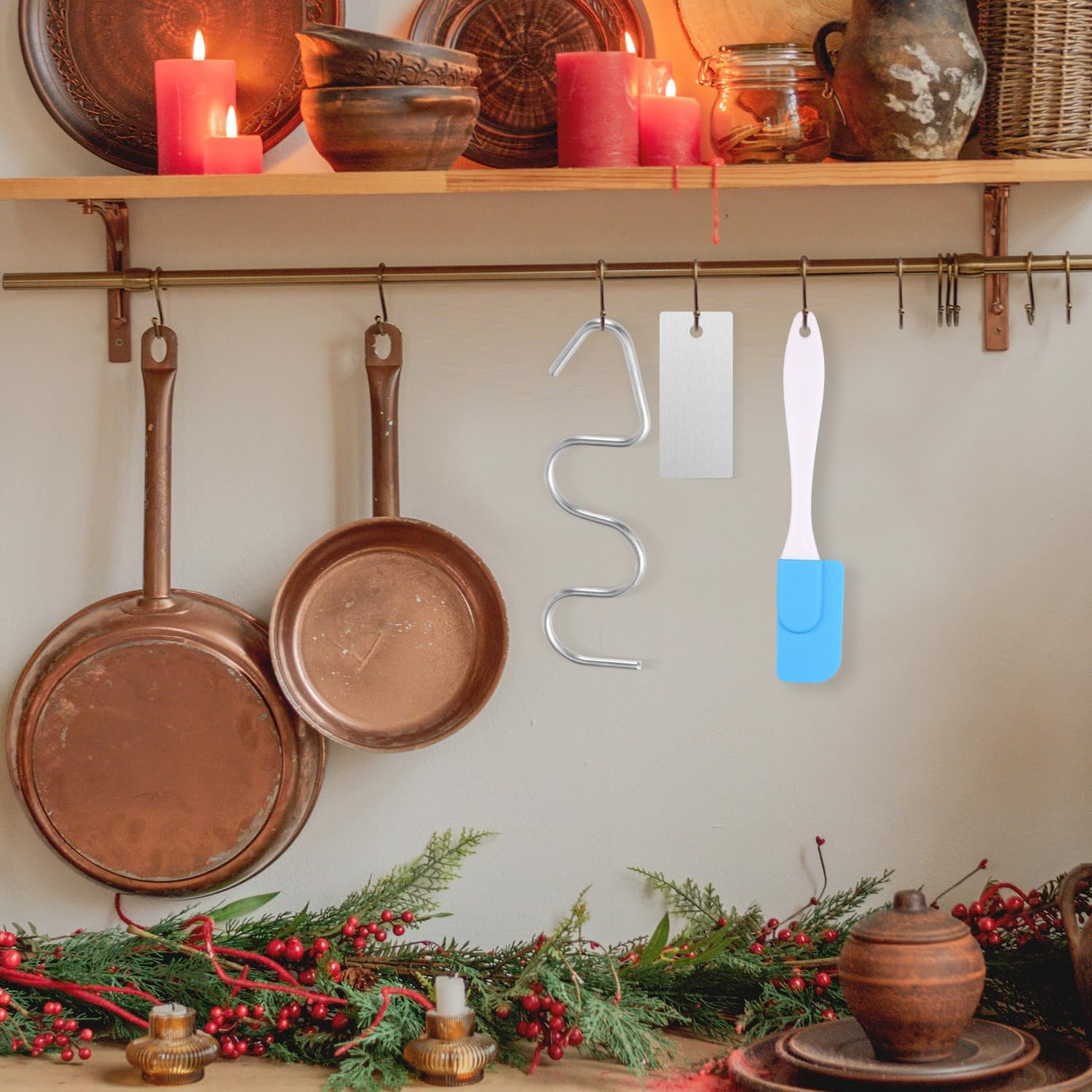 Peanut Butter Mixer Set and Silicone Spatula, Stainless Steel Peanut Butter Mixer Fits 12-30Oz Sloics for Mixing Peanut Butter image number 1