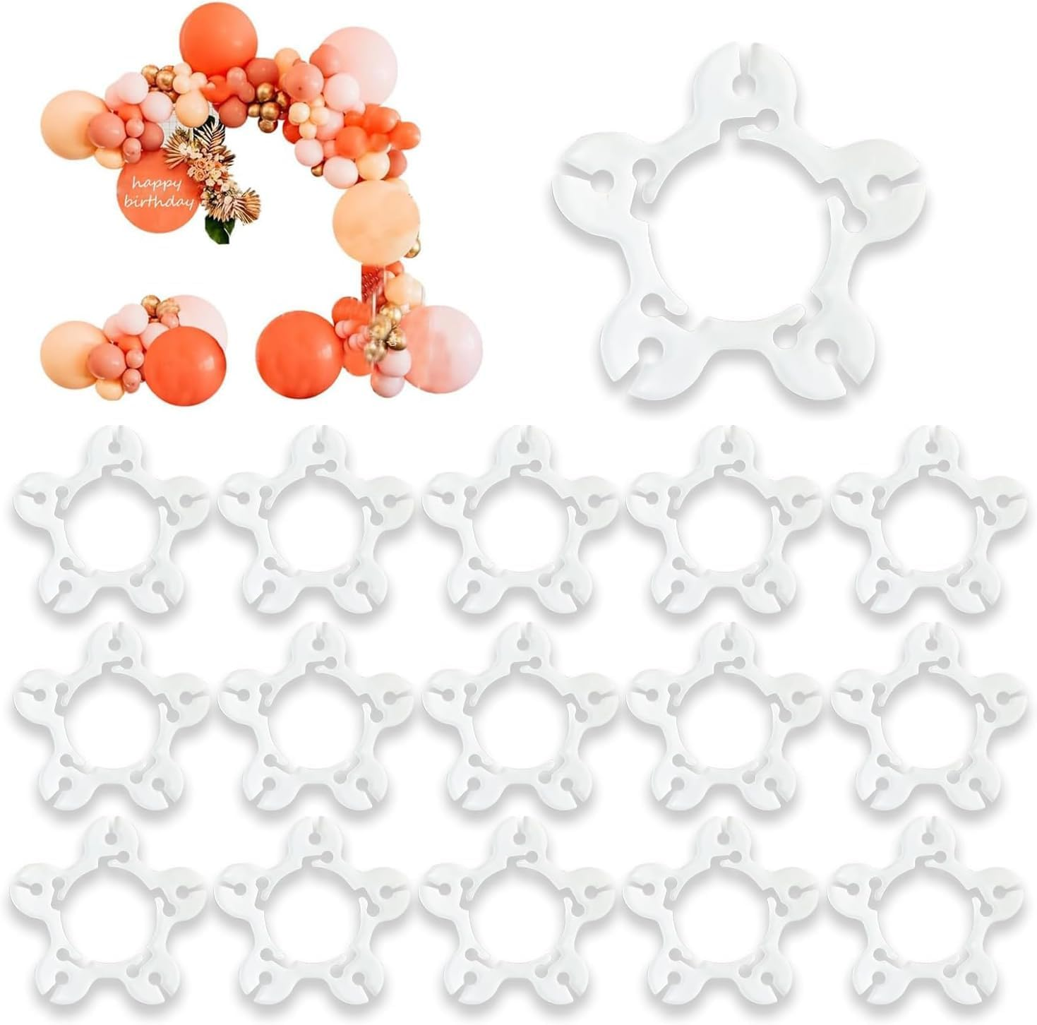 Balloon Connectors Clips, 100Pcs Balloon Clips Balloon Connectors Clip Holder,White Balloon Connectors Clip Holders,Plastic Balloon Connectors Clip Holder,Balloon Clips Connectors Clip Holder for Arch image number 2