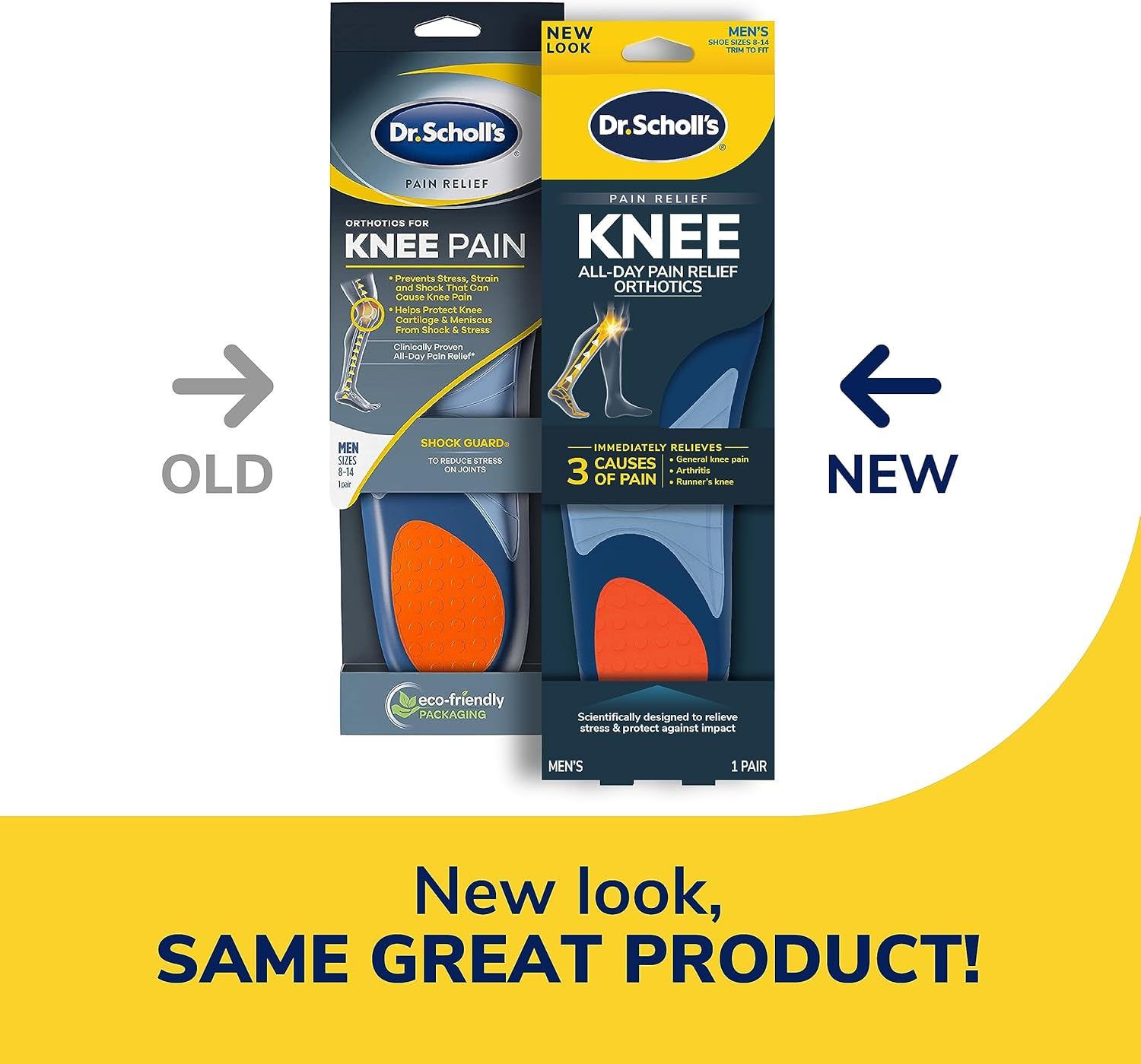 Dr. Scholl'S Knee Pain Relief Orthotics // Immediate and All-Day Knee Pain Relief Including Pain from Osteoarthritis and Runner&rsquo;S Knee (For Men'S 8-14, Also Available for Women'S 5.5-9) image number 1