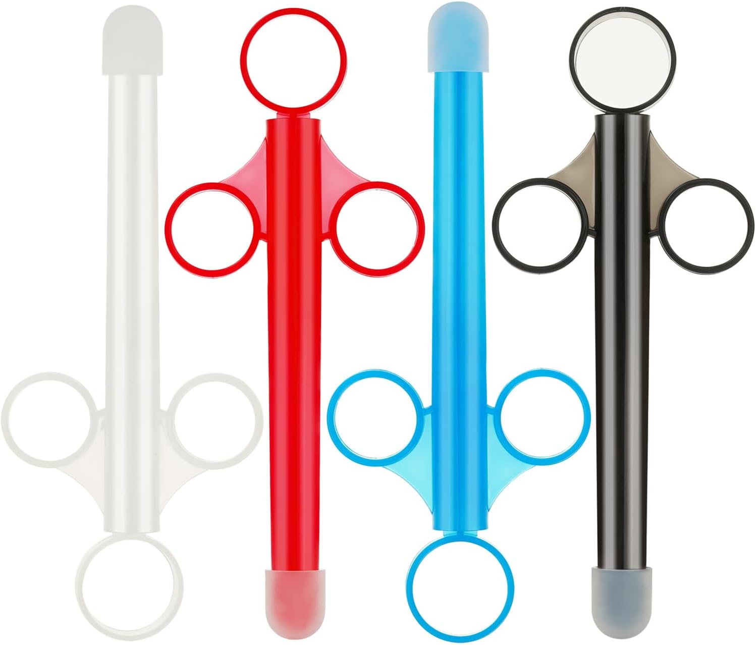 Lube Applicator for Women Man, 2PCS Injector with 10Ml Scale Smooth Rounded Cap, Reusable, Easy to Clean