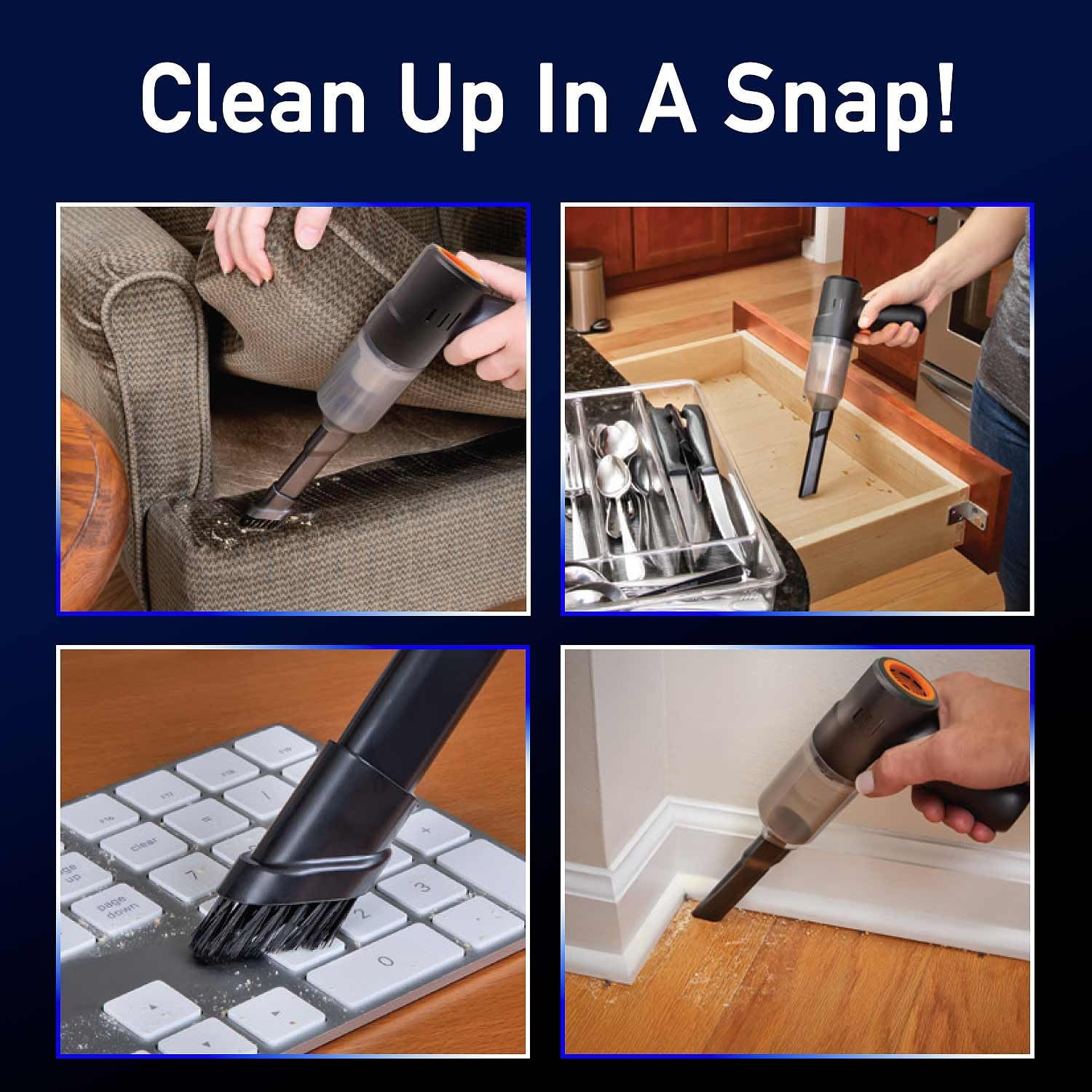 Pocket Vac Handheld Vacuum Compact Wireless Vacuum Cleaner, Lightweight Hand Held Vacuuming for Home Kitchen Car Corner Upholstery Pet Hair Dust Crumbs Cleaning image number 1