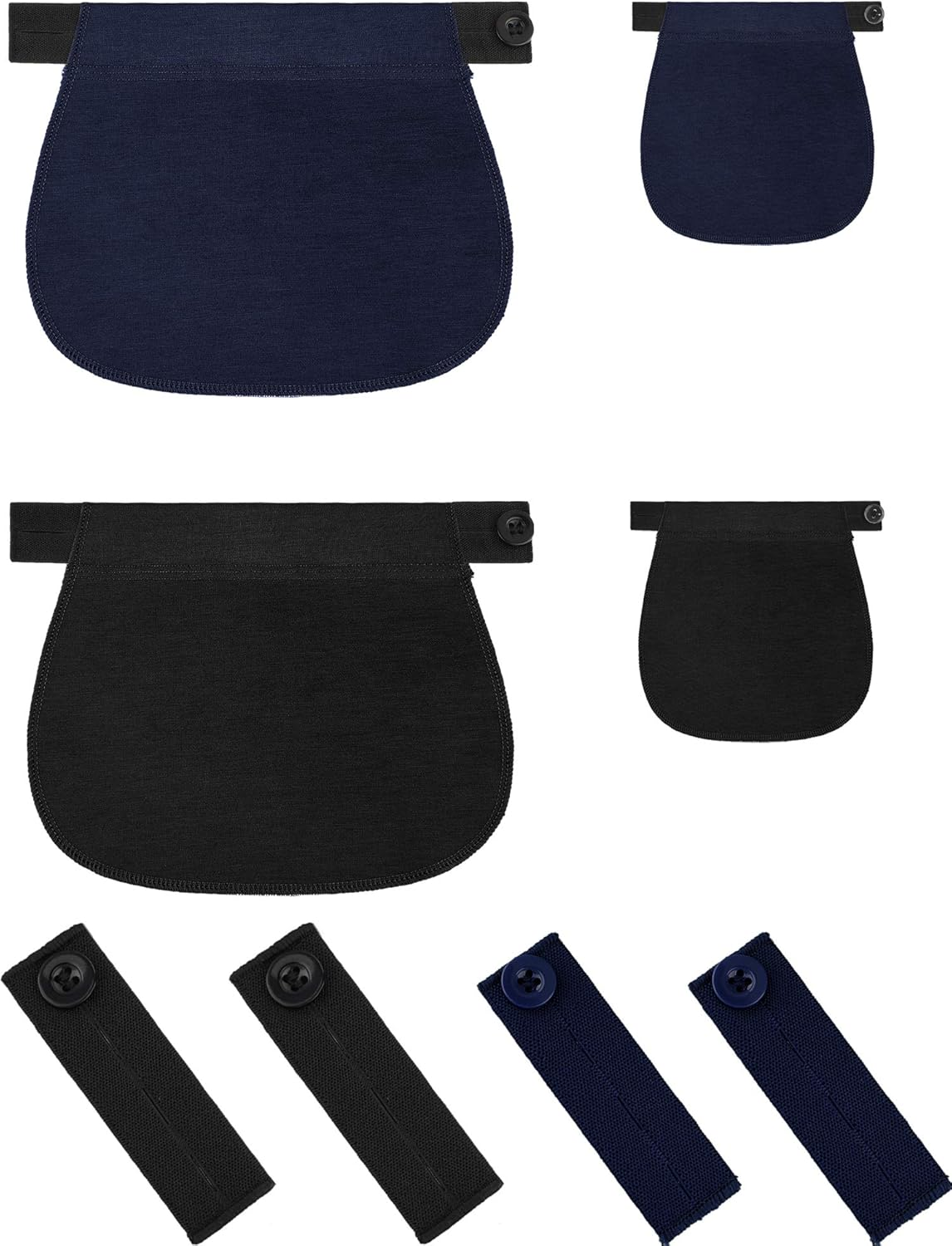 8 Pieces Waist Extender Set, Maternity Pants Extender Adjustable Pant Button Extenders Elastic Waistband Extender for Men or Pregnancy Women, 2 Colors image number 2