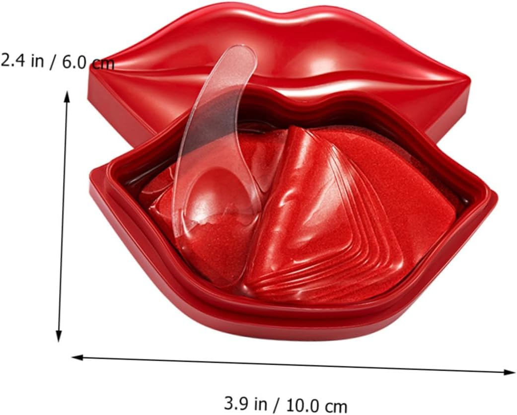 OKUMEYR 20Pcs Hydrating Lip Masks with Cherry Extracts Nourishing Gel Treatment for Dry Cracked Lips Soothing Night Care Pads for Soft Formula image number 3