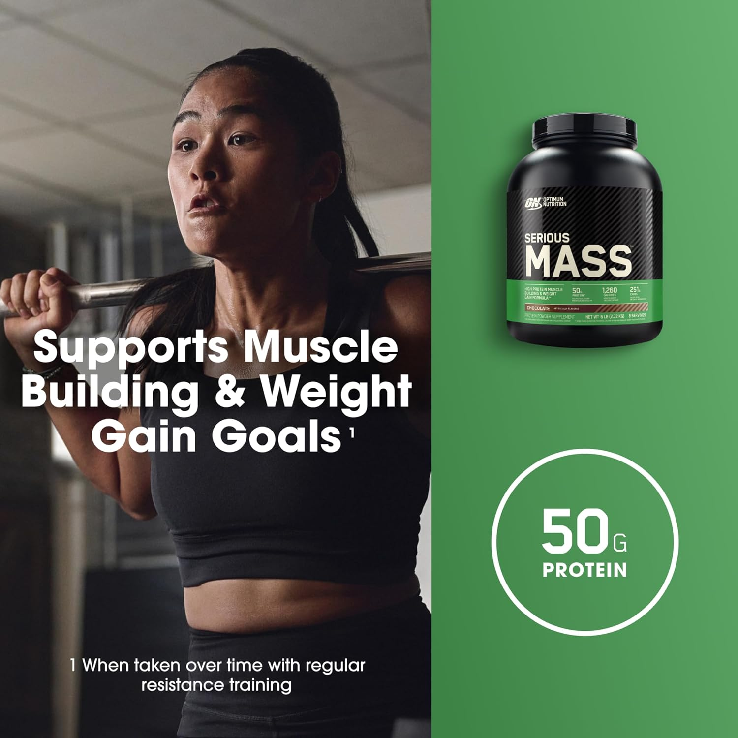 OPTIMUM NUTRITION Serious Mass Protein Powder Gainer, Strawberry, 5.44Kg