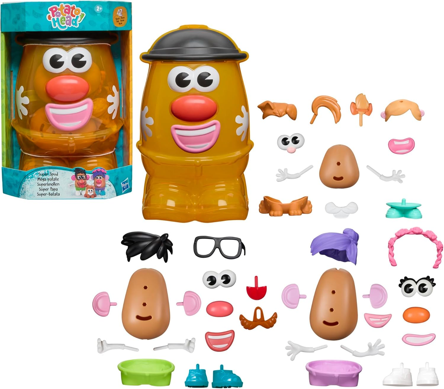 Potato Head Super Spud Toy Set with 42 Parts and Pieces Including Storage Container, Creative Toddler and Preschool Toys for Girls and Boys 2 Years and Up image number 1