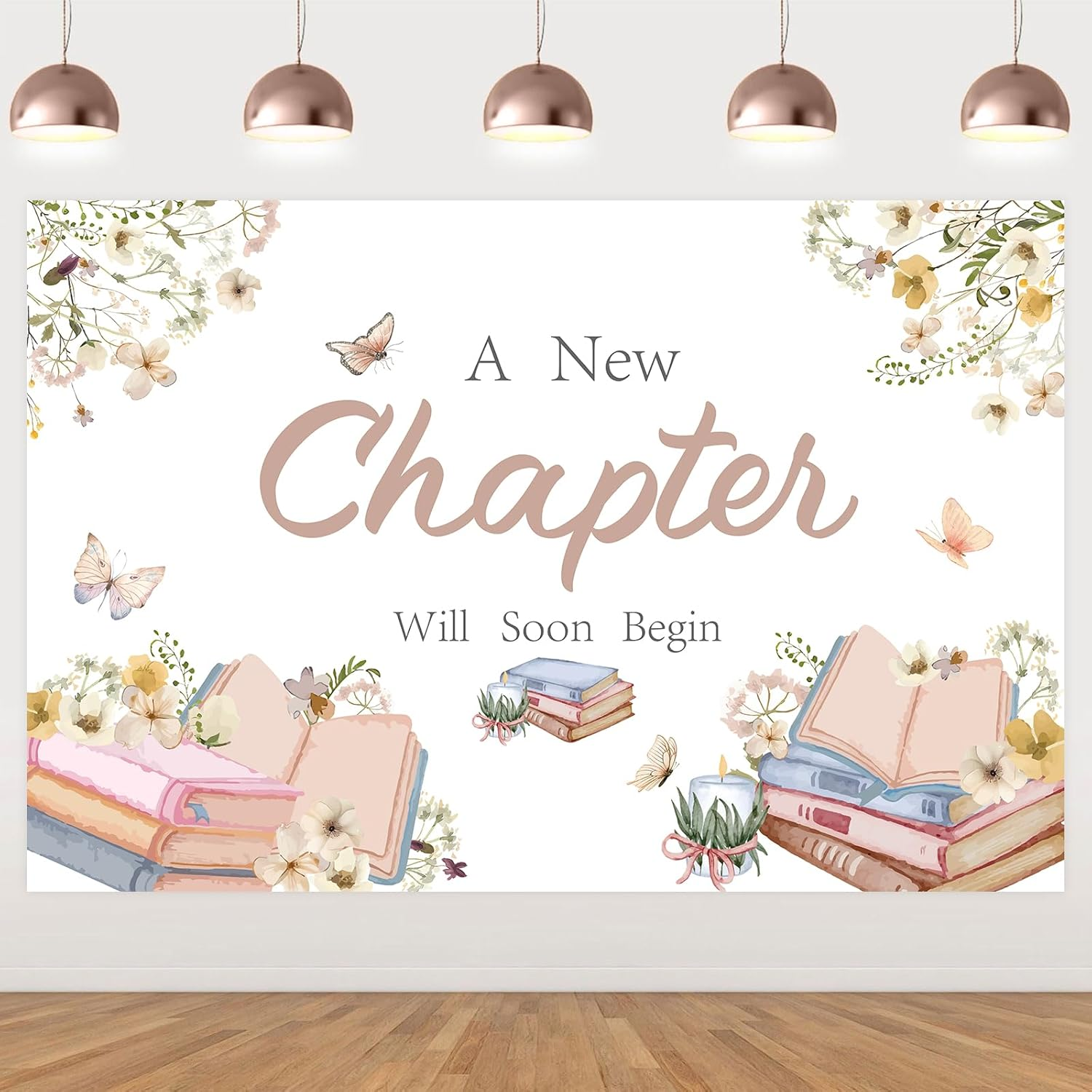 Wonmelody Storybook Baby Shower Decorations Storybook Baby Shower Backdrop a New Chapter Is about to Begin Baby Shower Decor Book Club Supplies for Book Themed Newborn Party Reading Baby Shower image number 5